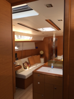Jeanneau Sun Odyssey 389 Main Salon, View from Aft Stateroom